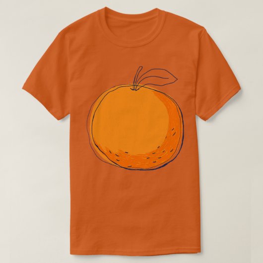 Oranje hand getekend t-shirt (Design voorkant)