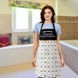 Oranje hand getekende Sun Paws Pattern Pet Care Schort