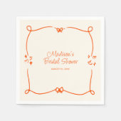 Oranje Hand getrokken Lijsten Vrijgezellenfeest Servet (Voorkant)