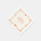 Oranje Hand getrokken Lijsten Vrijgezellenfeest Servet (Hoek)