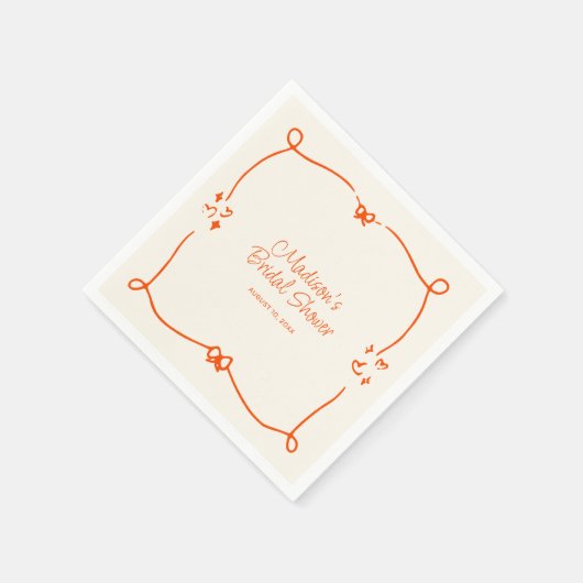 Oranje Hand getrokken Lijsten Vrijgezellenfeest Servet (Hoek)