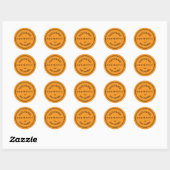 Oranje Handgemaakte Script Zwarte Rand Productlabe Ronde Sticker (Vel)