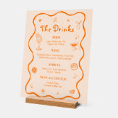 Oranje handgetekend tropisch huwelijksfeest drankm acryl bord (Hoek)