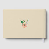 Oranje handgetekende bloemen, bruiloft gastenboek (Achterkant)