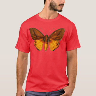 Oranje handgetekende Butterfly-kleur 1 T-shirt