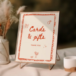 Oranje handgetekende Kaarten en geschenken in Ital Poster