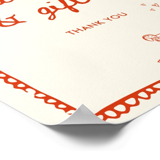 Oranje handgetekende Kaarten en geschenken in Ital Poster (Hoek)