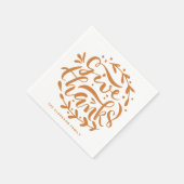 Oranje handletters geven Bedankt Thanksgiving Servet (Hoek)