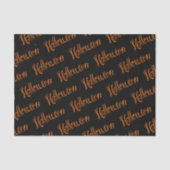 Oranje handmatige halloween tekst tissuepapier (Voorkant)