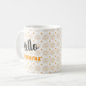 Oranje handschrift Sun Pattern Custom Koffiemok (Voorkant links)