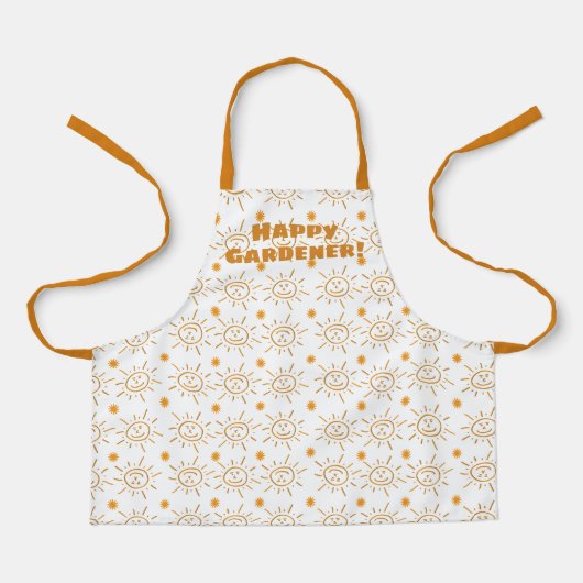 Oranje handschrift Sun Pattern Custom Schort (Voorkant)