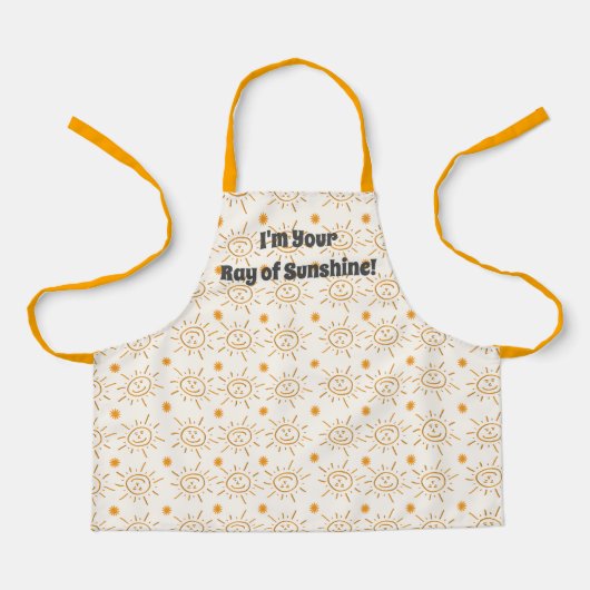 Oranje handschrift Sun Pattern Custom Schort (Voorkant)