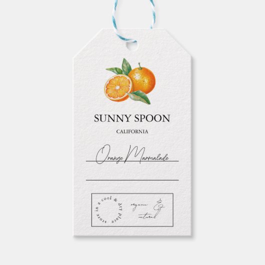 Oranje Hang Label Cadeaulabel (Voorkant)