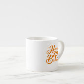 Oranje Happy 49th Birthday cursive text Espresso Kop (Voorkant rechts)