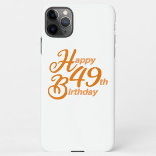 Oranje Happy 49th Birthday cursive text iPhone 11Pro Max Hoesje
