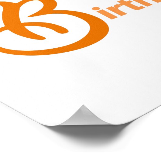 Oranje Happy 49th Birthday cursive text Poster (Hoek)