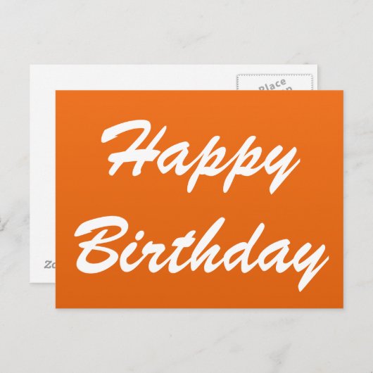Oranje Happy Birthday Briefkaarten (Voorkant / Achterkant)