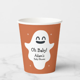 Oranje Happy Cute Ghost Halloween Baby shower Papieren Bekers