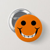 ORANJE HAPPY GRIN RONDE BUTTON 5,7 CM (Voorkant /achterkant)