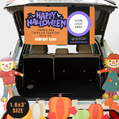Oranje Happy Halloween QR Business Spandoek