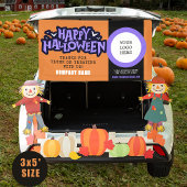 Oranje Happy Halloween QR Business Spandoek