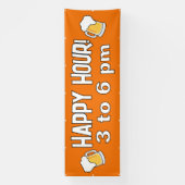 Oranje Happy Hour-banner Spandoek (Verticaal)