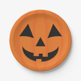 Oranje Happy Pumpkin Face Halloween Decor Papieren Bordje