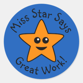 Oranje Happy Star geweldige Stickers