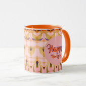 Oranje Happy Thanksgiving Mok (Voorkant rechts)