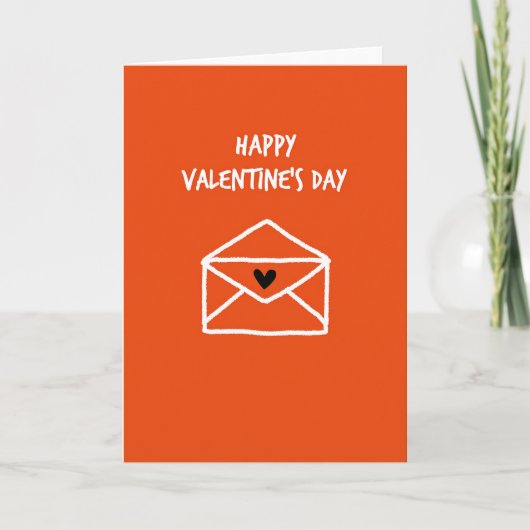 Oranje Hart Envelope Kaart (Voorkant)