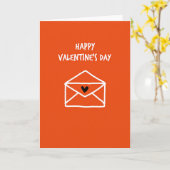 Oranje Hart Envelope Kaart (Gele Bloem)