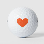 Oranje Hart Golfballen (Voorkant)