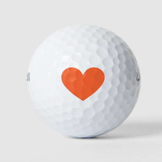 Oranje Hart Golfballen (Voorkant)