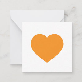 Oranje hart Modern Love Note Zomer Herfst Notitiekaartje