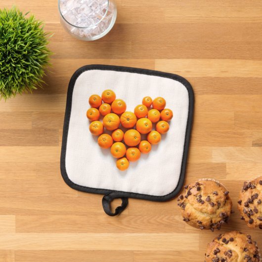 Oranje hart pannenlap (Top down)