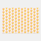 Oranje Hart Polka Dot Abstract Patroon Inpakpapier Vel (Voorkant 3)