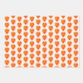 Oranje Hart Polka Dot Abstract Patroon Inpakpapier Vel (Voorkant 2)