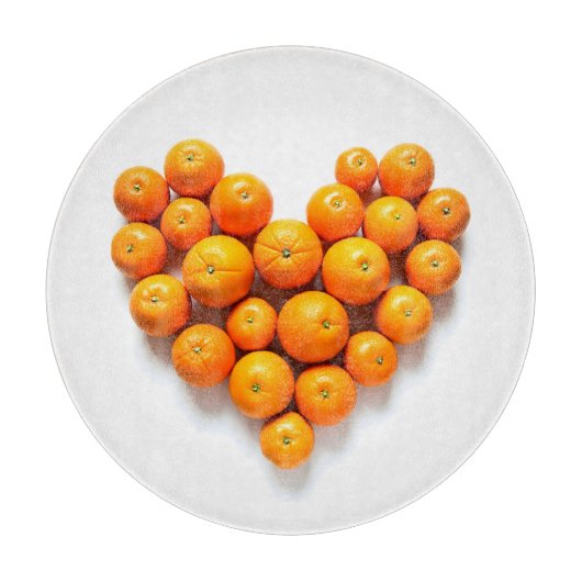 Oranje hart snijplank (Voorkant)