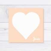 Oranje Hart Sticky Notes met Naam