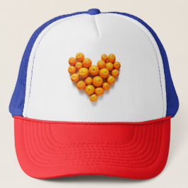 Oranje hart trucker pet