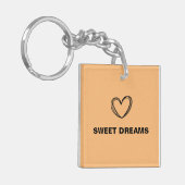 ORANJE HART ZOETE DROOM EENVOUDIG MINIMAAL SLEUTELHANGER (Voorkant Links)