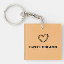 ORANJE HART ZOETE DROOM EENVOUDIG MINIMAAL SLEUTELHANGER