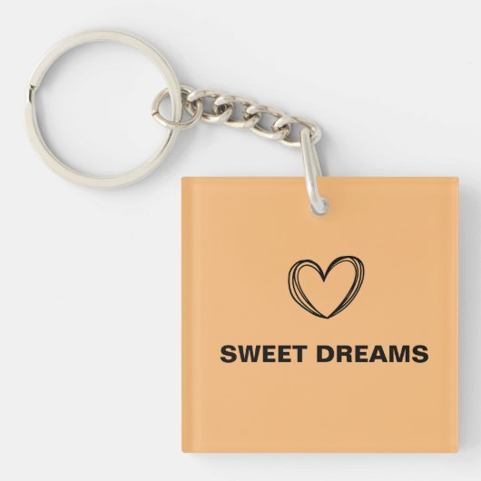 ORANJE HART ZOETE DROOM EENVOUDIG MINIMAAL SLEUTELHANGER (Voorkant)