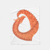 Oranje hartdraak op wit fleece deken (Voorkant)
