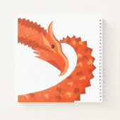 Oranje hartdraak op wit notitieboek (Achterkant)