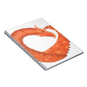 Oranje hartdraak op wit notitieboek (Rechterzijde)
