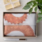 Oranje hartdraak op wit tissuepapier (Geschenk)