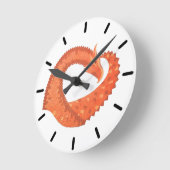 Oranje hartdraak wit ronde klok (Hoek)