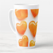 Oranje Harten Aquarel Digitale Kunst Latte Mok (Linkerhoek)