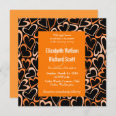 Oranje harten bruiloft uitnodiging (Voorkant / Achterkant)